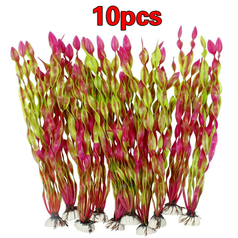 1/4/10/20/30/40/50 Pack Artificial Seaweed Decorations Plastic Seaweed Water Plants for Home Office Use (12 Inches), Size: 10pcs, Red