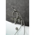 thumbnail image 2 of Kingston Brass AE8408RX Belknap Three-Handle 2-Hole Deck-Mount Clawfoot Tub Faucet with Hand Shower in Brushed Nickel, 2 of 8