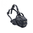 thumbnail image 1 of Pitbull Dog Muzzle Waterproof Basket Breathable Mesh Stop Biting Chewing Adjustable Mask for Large Dogs,M (Black), 1 of 4