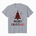 thumbnail image 5 of Towmus Merry Christmas Shirts for Women Casual Graphic Print T Shirt Xmas Buffalo Plaid Tree Shirt Top Short Sleeve, 5 of 5