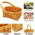 thumbnail image 4 of HERFIER Portable Handmade Rattan Storage Container Storage Basket Houseware Storage Basket Wooden Woven Storage Basket with Handle (Small) 8.45x6.29x3.54in, 4 of 4