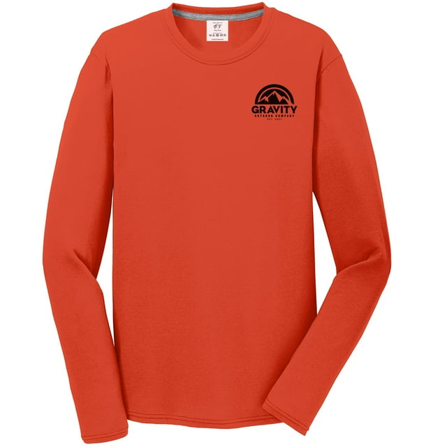 Gravity Outdoor Co. Performance Long Sleeve Shirt - Orange - Black Logo - 2XL