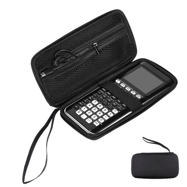 WASHWEPE Estuche Rígido Negro Para Calculadora Gráfica Con Correa Y Bolsa De Malla Resistente A Golpes Y