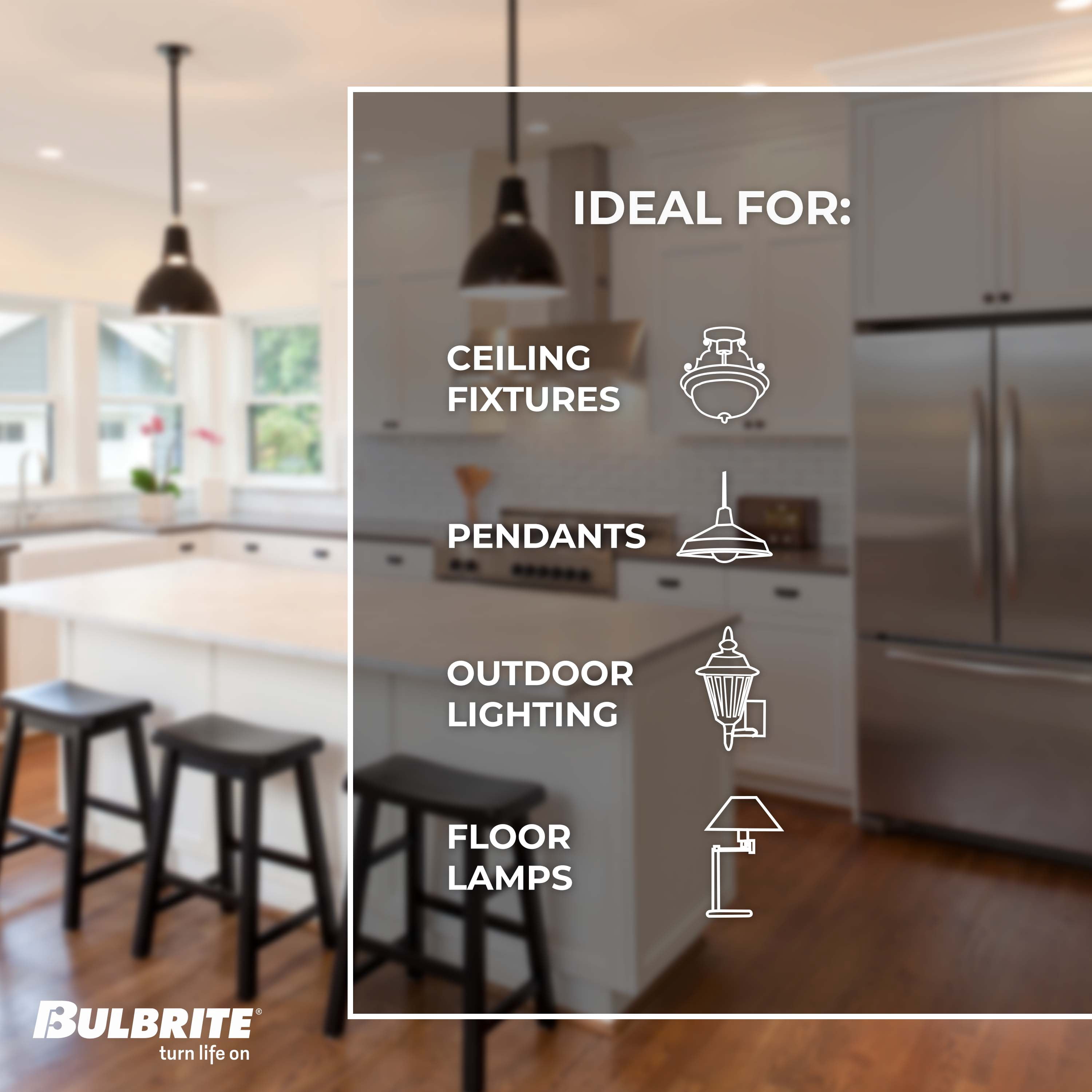 Bulbrite LED Filament Pack of (2) 8.5 Watt Dimmable G40 Light Bulbs with a Milky Finish and Medium (E26) Base - 3000K (Soft White Light), 800 Lumens