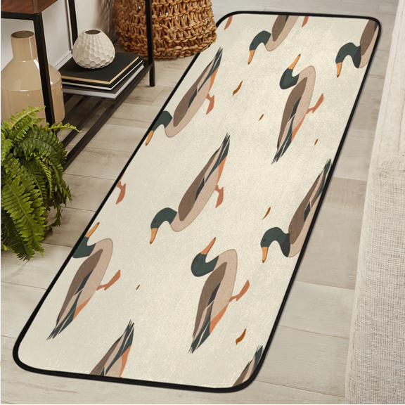 ADECORIVY Cute Duck Washable 2x6 Kitchen Runner Rug Hallway Runner Rug Non-Slip Floor Mat Rustic Farm Carpet for Entryway Entrance Living Room Bedroom