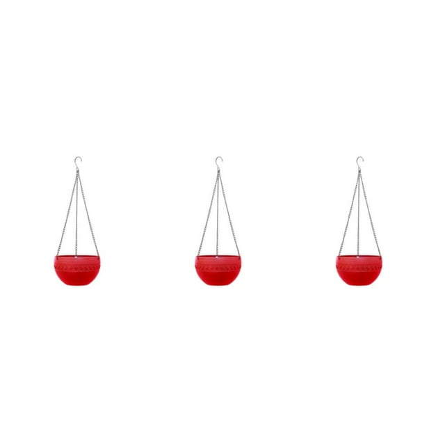 Wweixi 2pieces Stylish Hanging Flower Pot Home Decor Effortlessly Wide Applications Hanging Flower Pots red 3Set