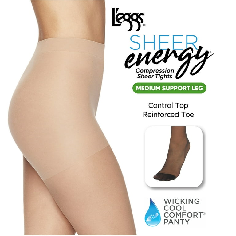 L'eggs Sheer Energy Medium Leg Support Control Top Sheer