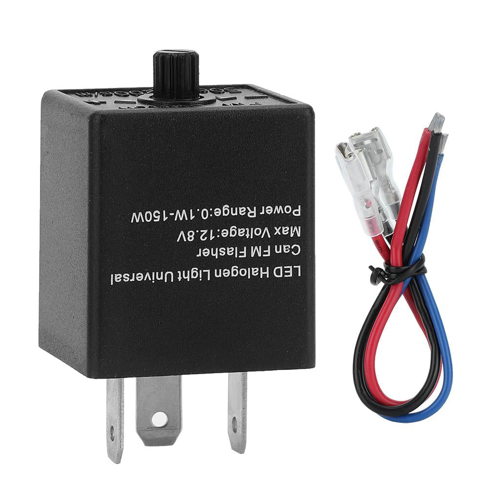 Dewhel 12V 0.02A-10A 2-Pin CF-12 Electronic LED Flasher Relay Fix For Turn Signal Light Fast Hyper Flash