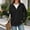 A59 Black, variant on Women's Quarter Zip Pullover Sweater Waffle Knit Half Zip Sweatshirt Long Sleeve Drop Shoulder Tops with Kangaroo Pocket Slouchy Casual Fall Clothes