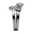 thumbnail image 4 of High polished (no plating) Stainless Steel Ring with AAA Grade CZ in Clear for Women Style TK099, 4 of 4