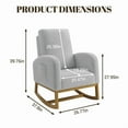 thumbnail image 3 of Towallmark Teddy Nursery Rocking Chair, Upholstered High Back Glider Rocker with Side Pocket, Rubberwood Base for Smooth Motion, Easy Assembly, Perfect for Nursery, Bedroom & Living Room,Light Gray, 3 of 7