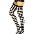 thumbnail image 3 of ToBeInStyle Women's Checkered Thigh High - Black/White - One Size, 3 of 6
