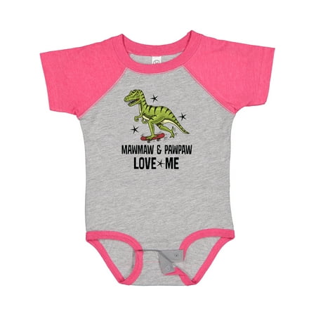 

Inktastic Mawmaw and Pawpaw Love Me Grandson Dinosaur Gift Baby Boy Bodysuit