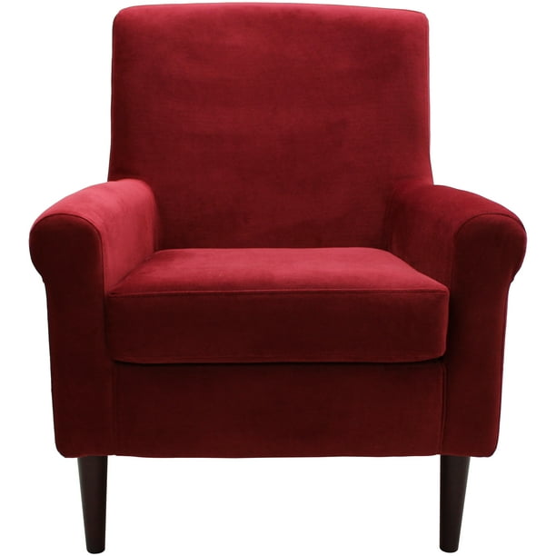 Fox Hill Ellis Rolled Arm Lounge Chair, Red Arm Chairs