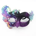 thumbnail image 1 of Masquerade Mask For Women, Colorful Painting Rhinestone Inlaid Metal Half Face Cover Cosplay Costume For Cosplay Theme Party, 1 of 9