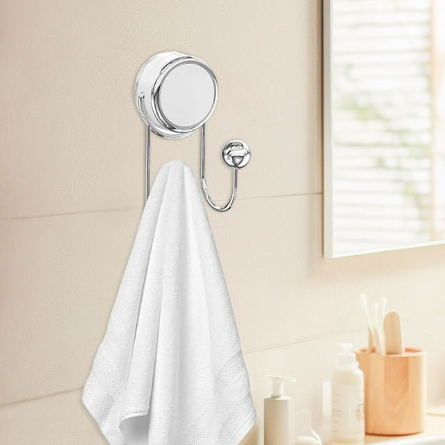 pstuiky Gancho adhesivo con ventosa, resistente y sin agujeros para baño, inodoro, pared o puerta. Gancho para toallas discreto.