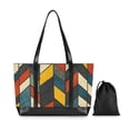 thumbnail image 7 of FORMRS Canvas Laptop Tote Bag for Women with 15.6" Computer Compartments Shoulder Handbag, Red Geometric, 7 of 7