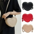 thumbnail image 2 of Women Shoulder Bag Messenger Bag Small Heart Shape Crossbody Bag Creative Handbag PU Change Purse for Dating, 2 of 9