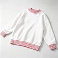 thumbnail image 4 of Women's Gingham Check Contrast Sweatshirt Ghalytn Mock Neck Drop Shoulder Loose Pullover Top, 4 of 5