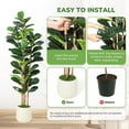 thumbnail image 7 of 6FT Faux Fiddle Leaf Fig Tree with Pot, Faux Trees with Artificial Plants 74 Fiddle Leaves Greenery for Home Office, 7 of 7