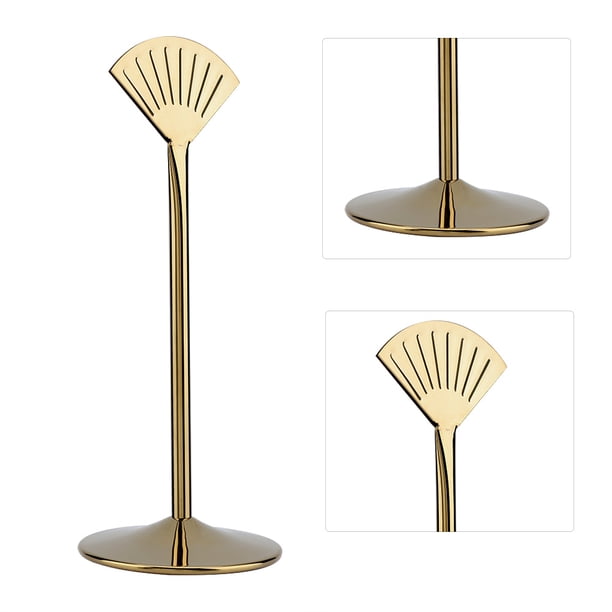 Soporte Para Números De Mesa De Acero Inoxidable, Elegante Diseño En Forma De Abanico, Tarjeteros Duraderos Para Decoración De Bodas, Fiestas, Restaurantes, Dorado, 8 Pulgadas,