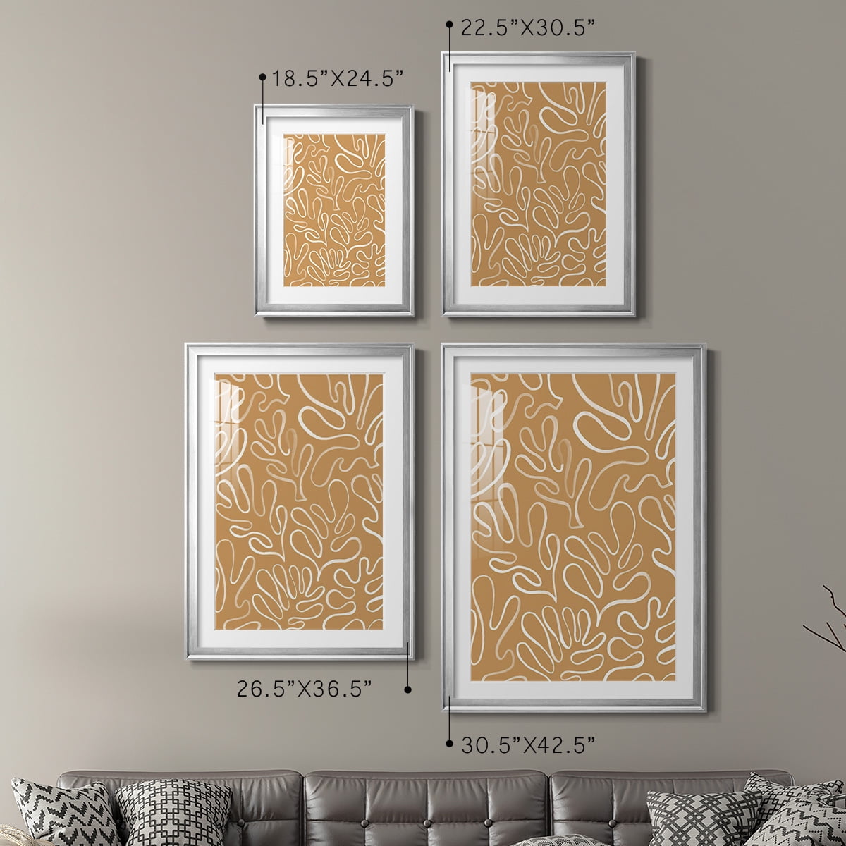Wexford Home Matisse Pieces I Premium Framed Print, 22.5" x 30.5" - Ready to Hang, Silver (Set of 2)
