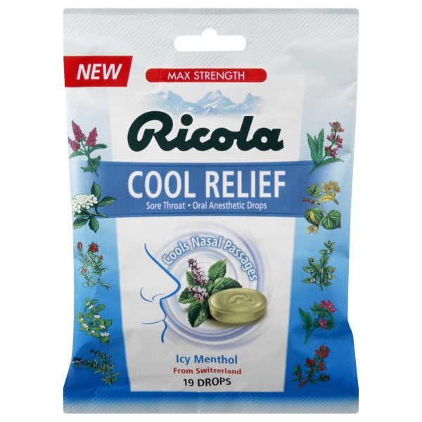 Ricola Max Strength Cool Relief Sore Icy Menthol Throat Drops 19.0 ea