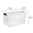 thumbnail image 4 of Sterilite 70 Quart Clear Plastic Storage Bin with White Latch Lid, 12 Pack, 4 of 11