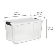 Sterilite 70 Qt Plastic Stackable Storage Bin with Latching Lid, (4 Pack)