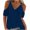 Navy, variant on WIZUTIZ Women's Summer Tops Cold Shoulder Wide Straps Solid V-Neck Blouse Casual Breathable Going Out Tops for Women Cotton T-shirt Holiday Tee Sales Navy S