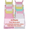 thumbnail image 2 of ToBeInStyle Girls' Pack of 4 Ultra-Soft Cotton Spaghetti Strap Cami Tops w/ Ruffle Hem - Pastel - 4 Years Old, 2 of 5