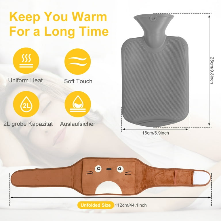 1pc 3 In 1 Rubber Hot Water Bottle Belt With Cover With Soft - Temu