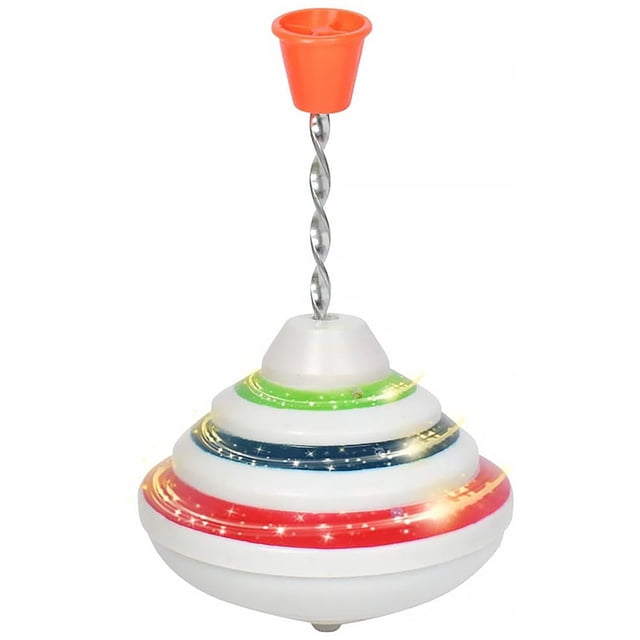 Plastic Gyro Toy Children LED Light Glowing Music Spinning Toy Kids Hand Press Musical Flashing Spinner