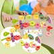 thumbnail image 1 of Juguete de madera para ensartar frutas, juego de cuentas con formas a juego, juguetes educativos preescolares para ensartar frutas, ideal para regalos, 1 of 10