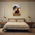 thumbnail image 5 of ADALE Highland Cow Canvas Wall Art Farmhouse Wall Decor Rustic Farm Animal Painting Cattle Picture Prints for Bathroom Kitchen Decor Framed 18x12 Inch, 5 of 6