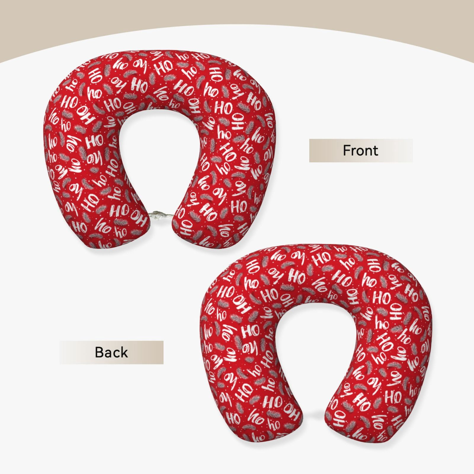 Xecao Hohoho3 Print Memory Foam Cervical Neck Pillow Versatile U-Shaped Pillows for Home,Office,Camping,Travelling,Soft Washable Cover
