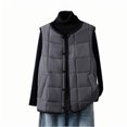thumbnail image 1 of RXMEKW Veste Sans Manches à Capuche pour Femmes, Doudoune Sans Manches Unie Décontractée avec Poches, Manteau Matelassé à Col Rond pour Usage Quotidien, 1 of 9