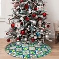 thumbnail image 4 of Cauagu 30" Christmas Tree Skirt Lemon and Leaves Pattern Christmas Tree Decorations Tree Mat for Xmas Decorations Occasion Holiday Home Decor -30", 4 of 7