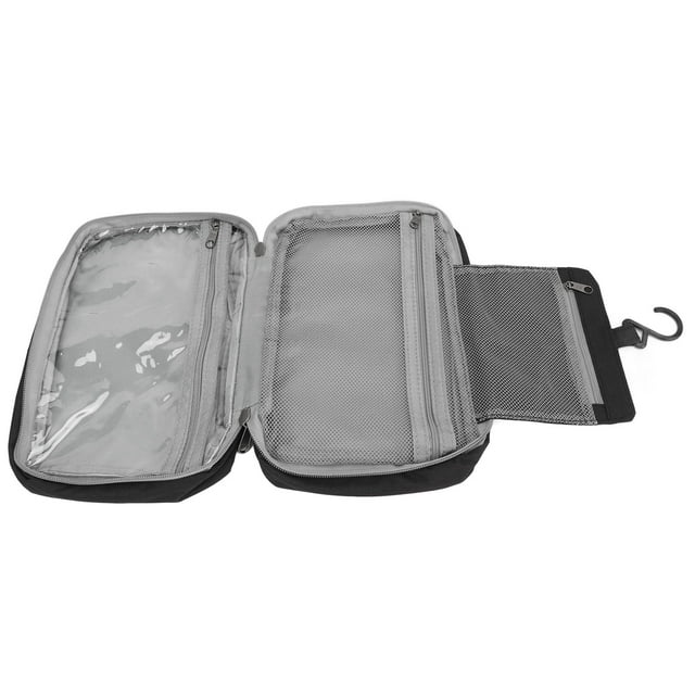 Wanderlust Hanging Toiletry Bag For Makeup And Toiletries - Designer Travel Organizer With Metal Swivel Hook, Waterproof Makeup Bag And Multiple Zipper Pockets
