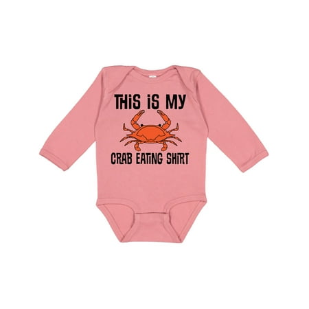 

Inktastic This is My Crab Eating Shirt Gift Baby Boy or Baby Girl Long Sleeve Bodysuit