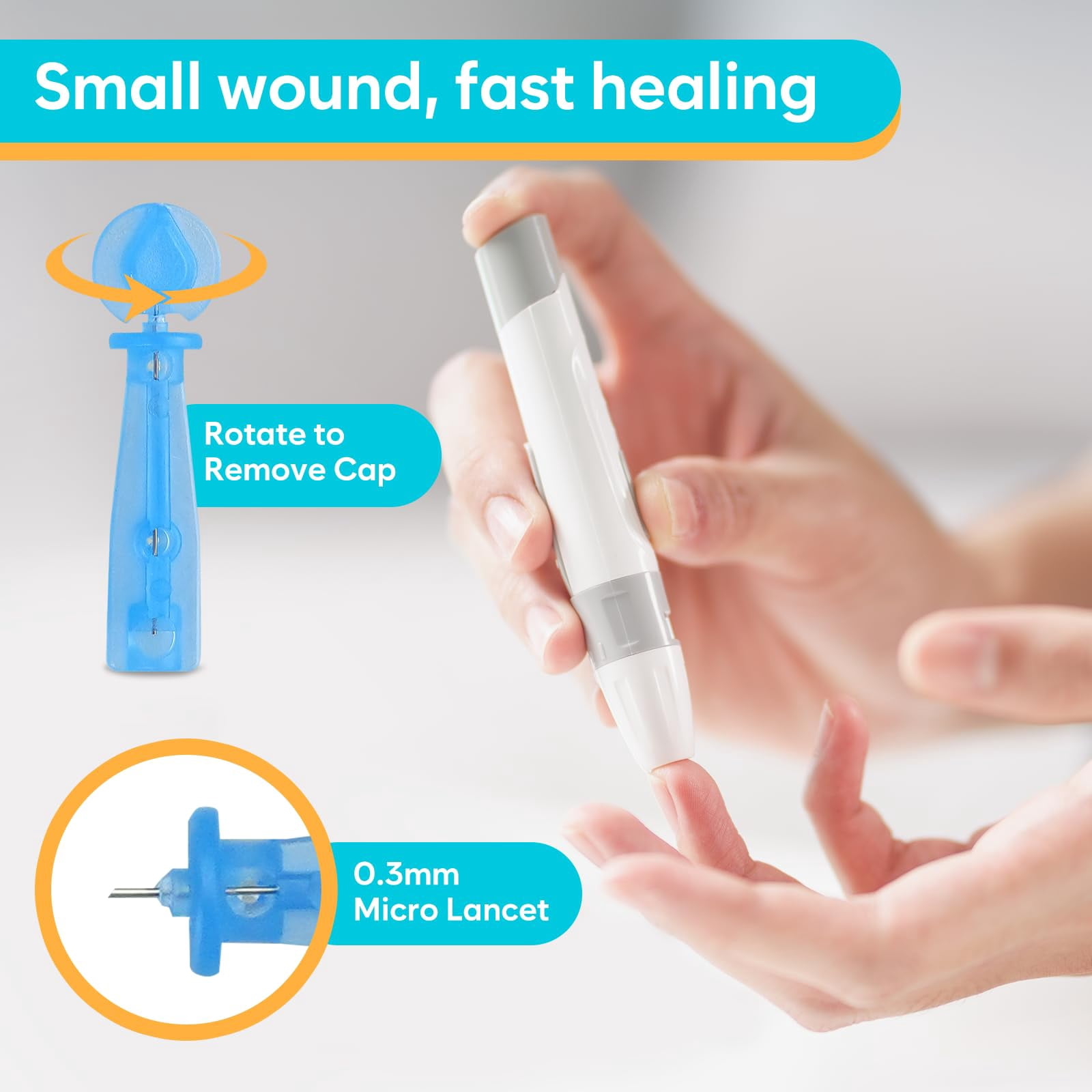 Easy@Home Blood Glucose Monitor Kit, Portable Blood Sugar Testing System, Includes Meter, Lancets, and Test Strips, Model EBG-100SL