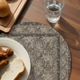 thumbnail image 3 of Grey Boho Round 15 Inch Placemats Set of 8, Vintage Ethnic Tribe Abstract Art Floral HeatResistant Non Slip Place Mats for Dining Table, Wipeable Braided Kitchen Table Mats for Housewarming, 3 of 9