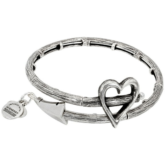 Alex And Ani Cupid's Arrow Wrap Rafaelian Silver Bangle Bracelet V17W02RS