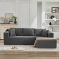 thumbnail image 3 of 106" Cloud Sectional Couch L-Shape with Right Facing Chaise(Single Seat Is Not Included),Deep Seat Modern Modular Sofa for Living Room,No Assembly Required (Gray), 3 of 10