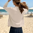 thumbnail image 4 of RRJ Women's Fall Zip Up Bomber Jackets Long Sleeve Open Front Casual Solid Outerwear, Beige S, 4 of 9