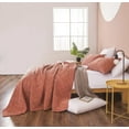 thumbnail image 2 of DaDalogy Bedding Terracotta Coral Brick Orange Soft Velour Corduroy Bedspread Set (JHW952), 2 of 7