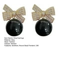 thumbnail image 7 of Eoperou 1 Pair Bowknot Round Bead Pendant Stud Earrings Women Elegant Inlaid Rhinestones Drop Earrings Jewelry Gift, 7 of 7