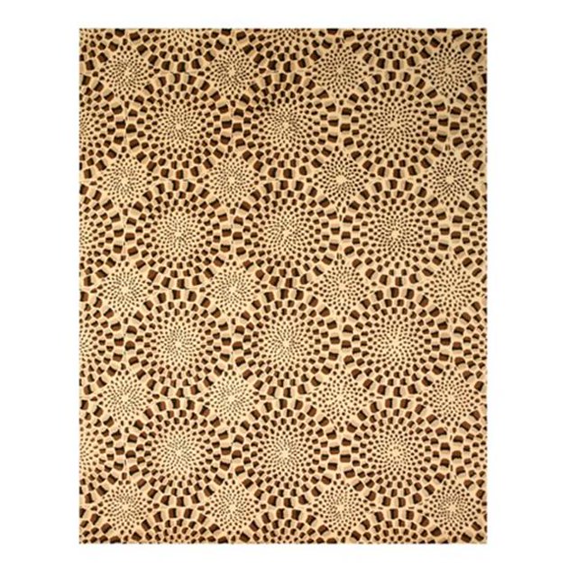EORC T98BN 7.75 x 9.75 ft. Madrid Brown Hand Tufted Wool Modern Animal Skin Rug