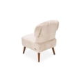 thumbnail image 5 of Michael Amini Faux Fur Puppy Accent Chair in Stone Natural and Capri Wood, 5 of 8