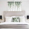 thumbnail image 3 of Green Eucalyptus Branches Kitchen Curtains Short 45 Inch Length, Spring Botanical Leaves Vines Grommet Top Bedroom Living Room Curtains, Light Filtering Cafe Curtain Drapes 2 Panels Set 84''x45'', 3 of 7